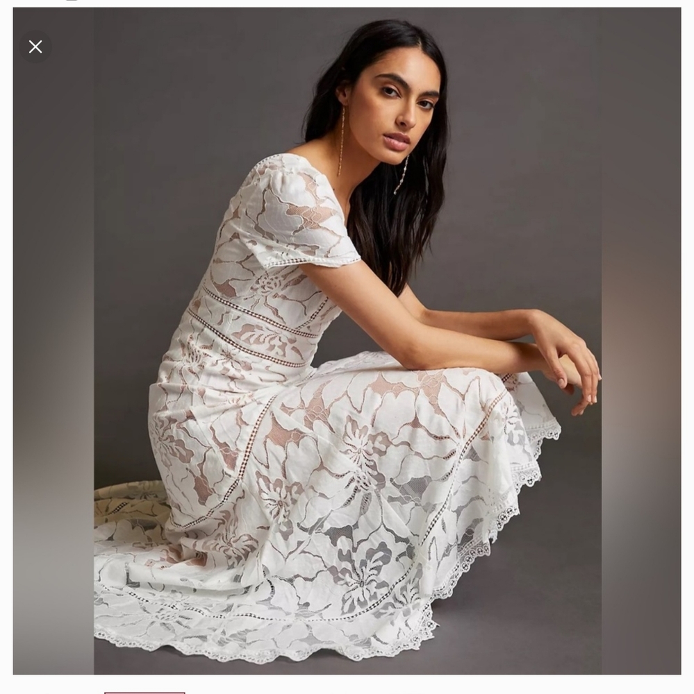 Anthropologie Slim Lace Maxi Dress  NWOT